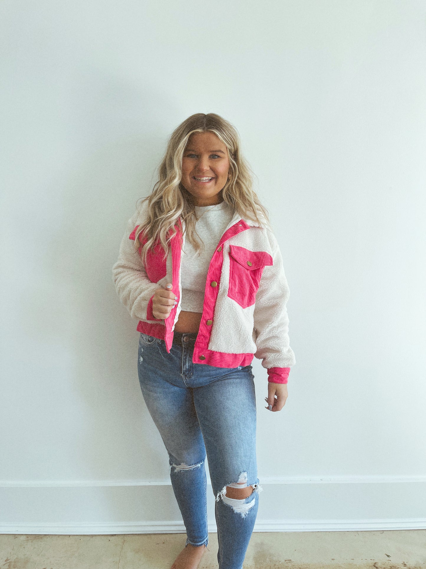 Pink & Sherpa Shacket
