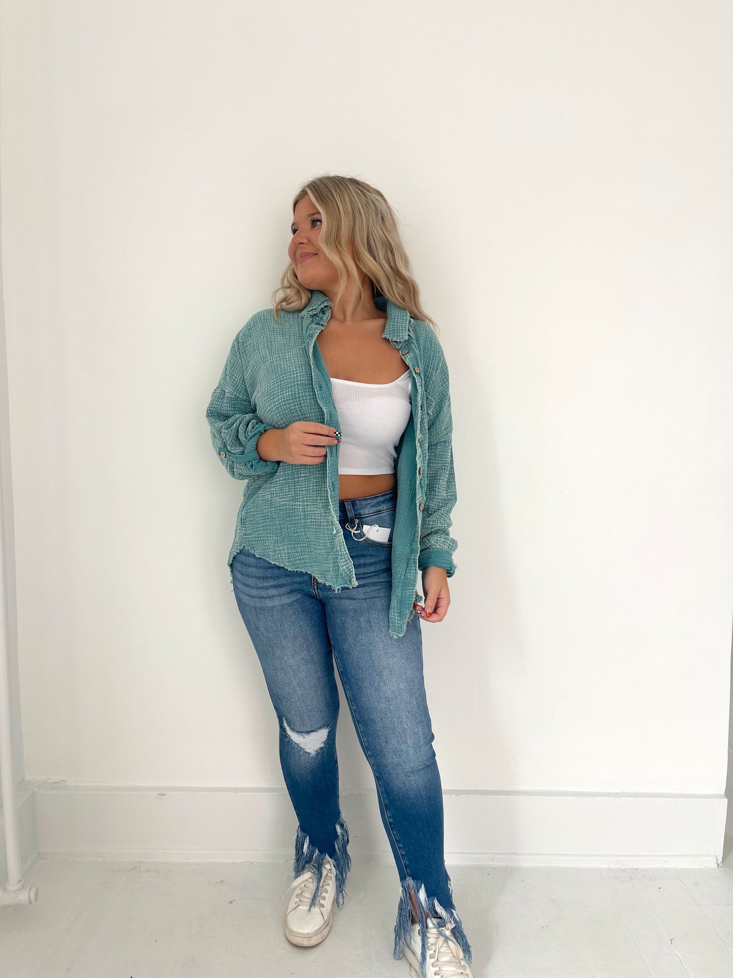 Hayride Gauze Button Down