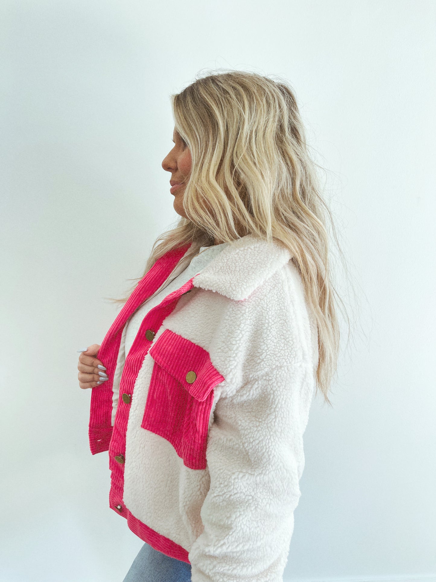 Pink & Sherpa Shacket