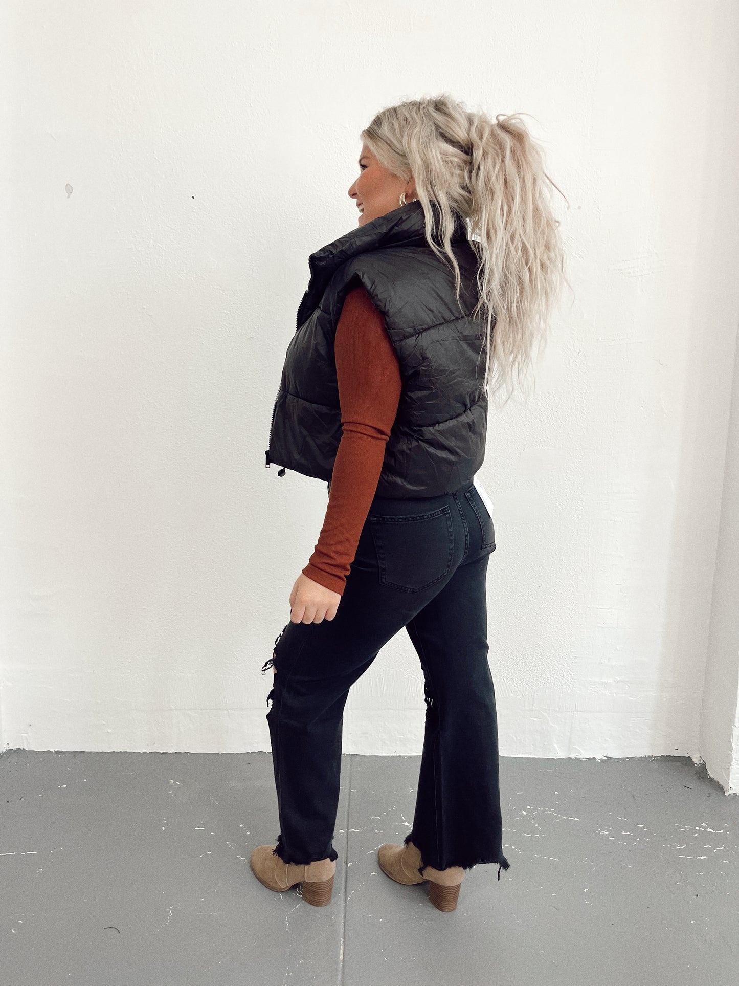 Cinnamon Cutout Long Sleeve