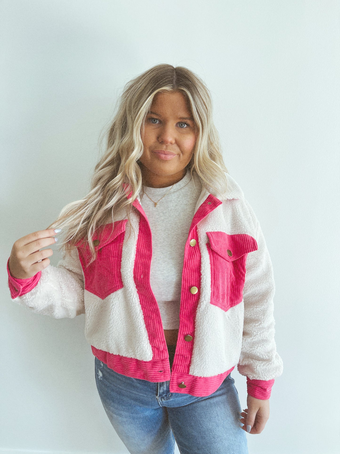 Pink & Sherpa Shacket