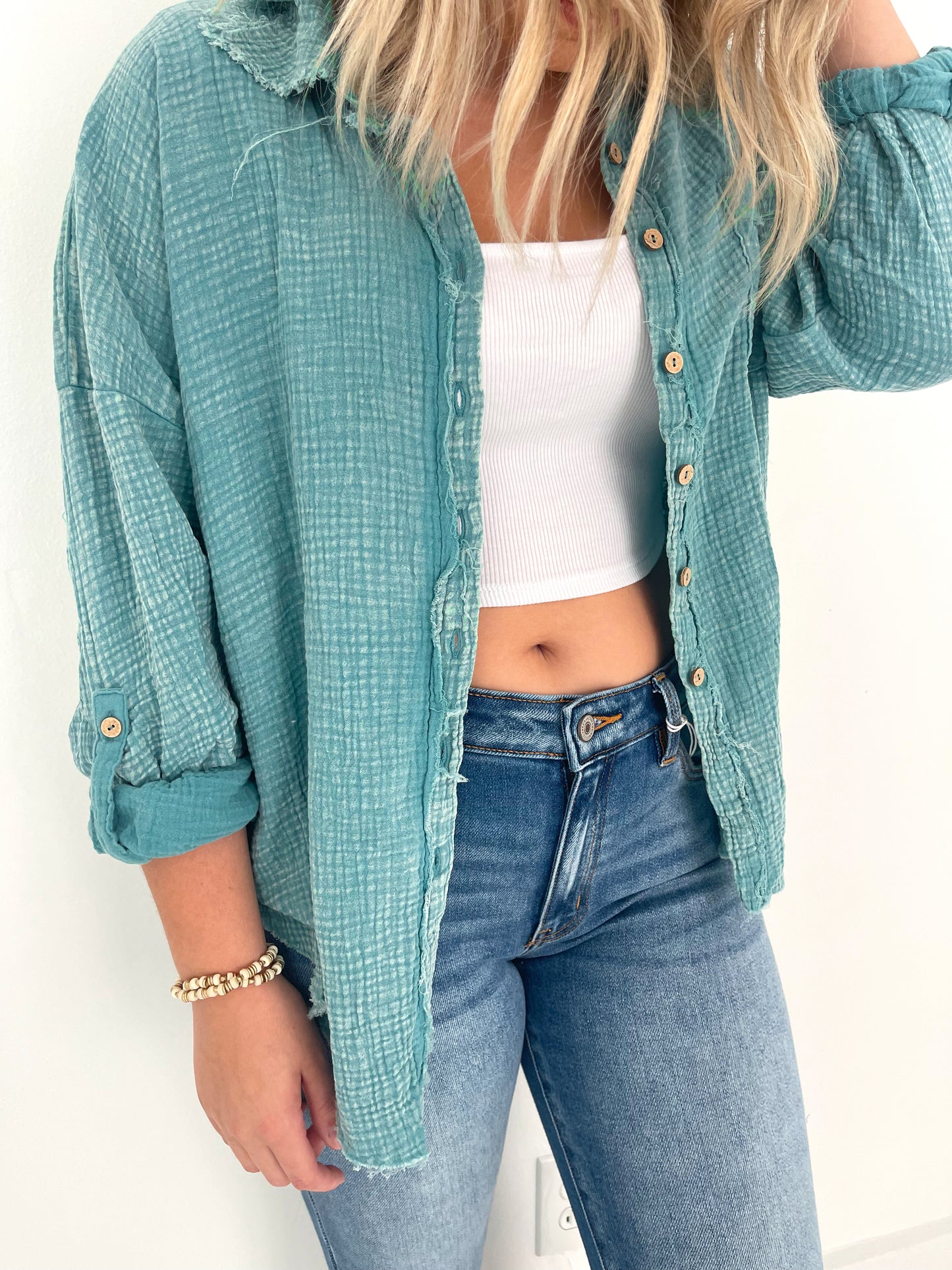 Hayride Gauze Button Down