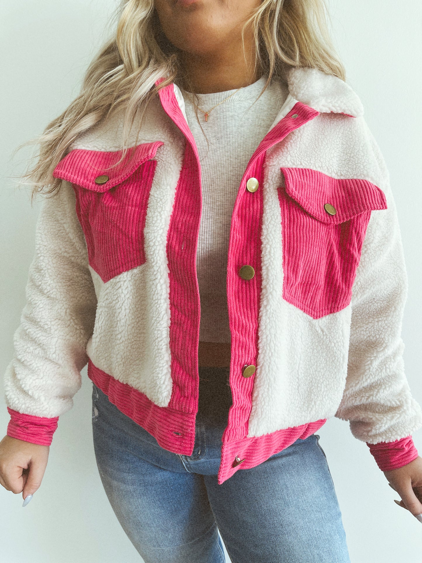 Pink & Sherpa Shacket