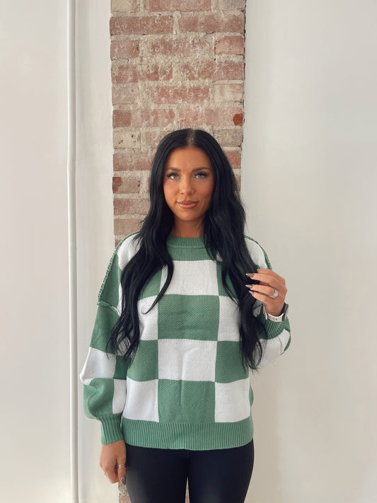 Chicago Green Checkered Sweater